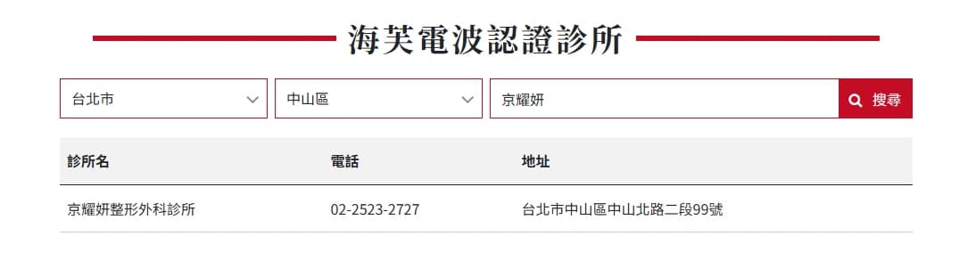 治療前查詢原廠認證診所